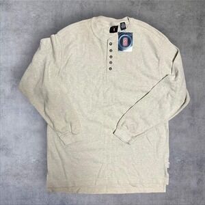 Vintage 90s Levi cream gray‎ long sleeve shirt large